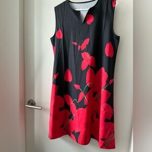 Black and Red Floral Sleeveless Dress